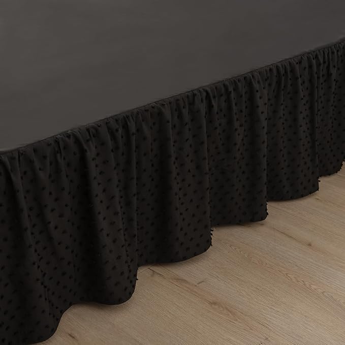 Tufted Dot Bed Skirt Full Size Ruffled Bed Skirt - Image 3