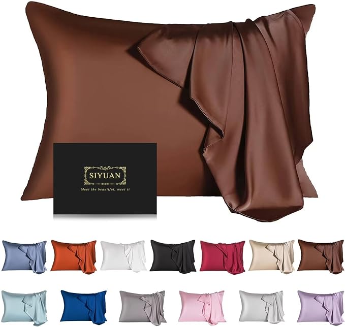 Mulberry Silk Pillowcase for Hair and Skin, Queen Size Cooling Silk Pillow Case by SIYUAN