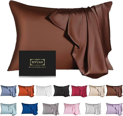 Mulberry Silk Pillowcase for Hair and Skin, Standard Size Cooling Silk Pillow by SIYUAN