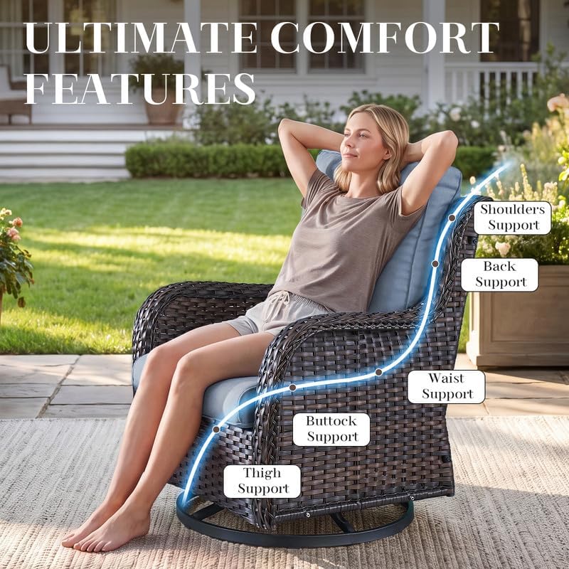 Luxury 22*24*4in Outdoor Patio Cushion, 2 Pieces Sky Blue Outdoor Cushions