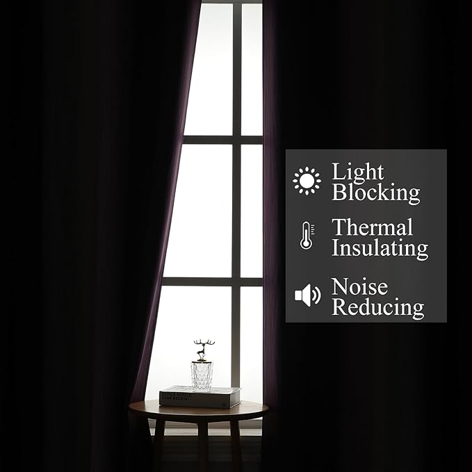 Estelar Textiler Black and Purple Ombre Blackout Curtains - Image 3