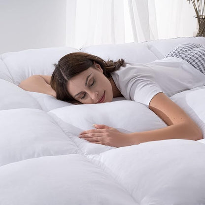 Marine Moon Mattress Topper Queen, Cooling Plush Bed Thick Pillow Top Pad - Image 8