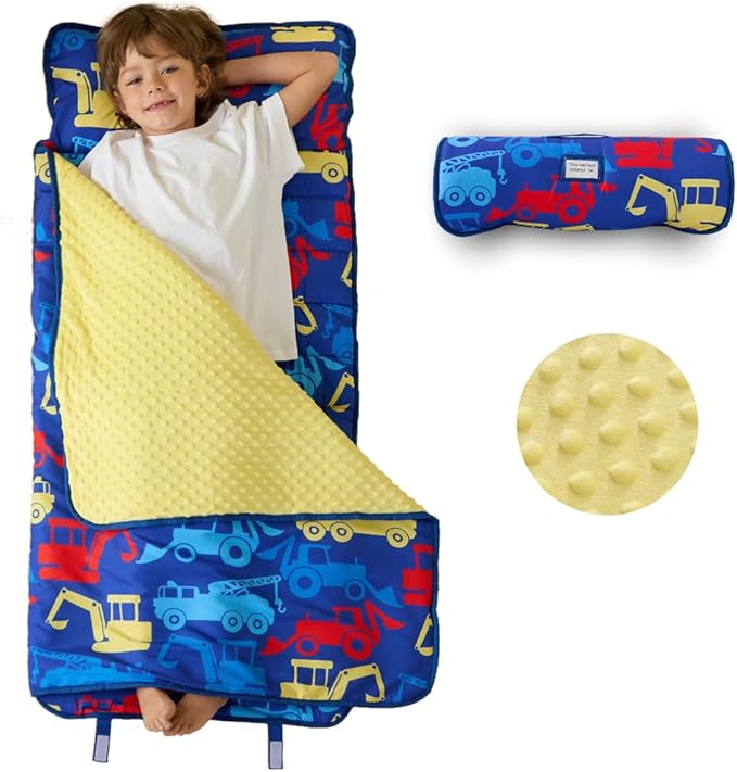 beeweed Toddler Nap Mat, Rollup Design Kid Sleeping Mat by beeweed