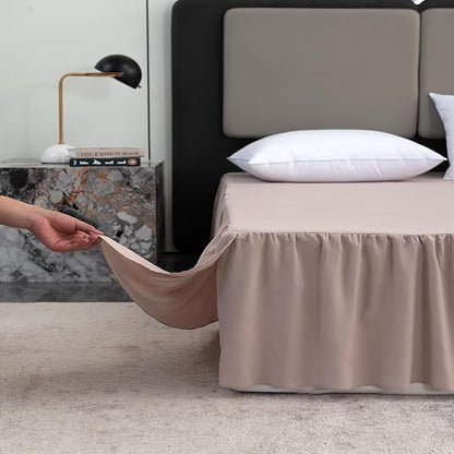 Khaki Bed Skirt Full Size Ruffled Bed Skirt - Image 2