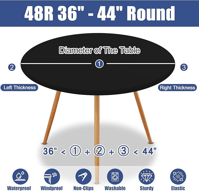 Round Spandex Tablecloth, Elastic Fitted Waterproof Tablecloths - Image 8