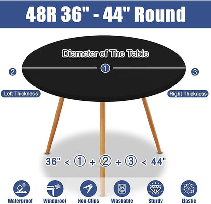 Round Spandex Tablecloth, Elastic Fitted Waterproof Tablecloths - Image 8