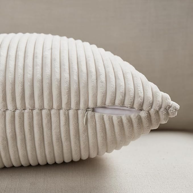 Fancy Homi 2 Packs Cream Samll Decorative Throw Pillow Covers 14x14 Inch - Image 4