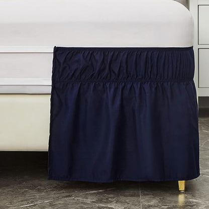 MEILA Wrap Around Bed Skirt Three Fabric Sides Elastic Dust Ruffled 16 Inch - Image 4