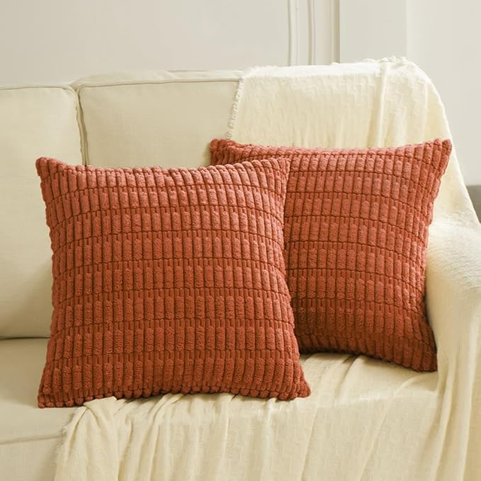 Fancy Homi 4 Packs Boho Burnt Orange Fall Decorative Throw Pillow Covers 14x14 - Image 6