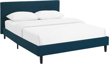 modway linnea upholstered azure full platform bed with, main product view