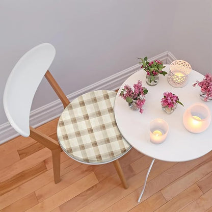 Gingham Check Foam Padded Seat Cushion - Image 2