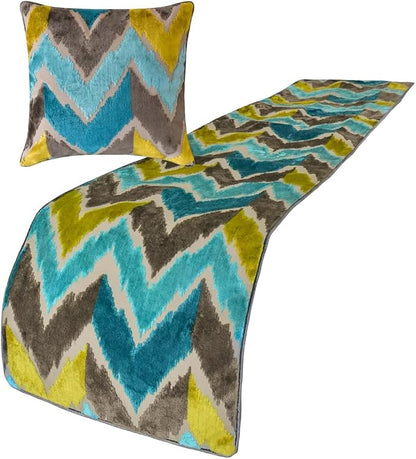 The HomeCentric King/Queen/Twin Blue Decorative Twin 53"x18" Bed Runner - Image 4