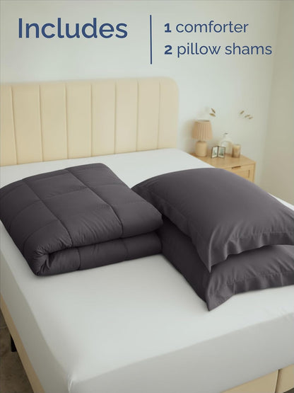 full comforter set - dark grey bedding for, close-up detail