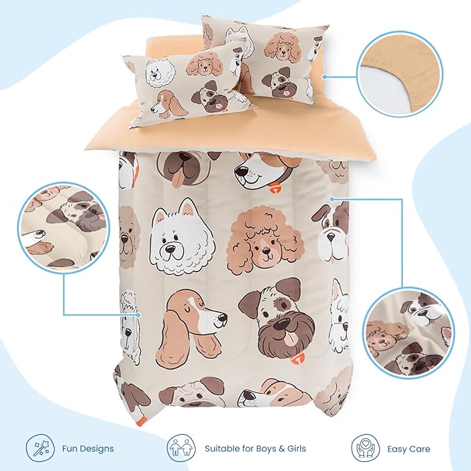 Dog Kids Bedding Set for Girls Boys, Ultra Soft Microfiber Comforter Set Full - Image 2