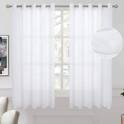 BGment Natural Linen Look Semi Sheer Curtains by BGment