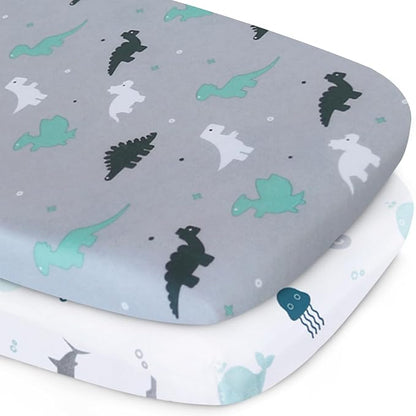 Bassinet Sheet, Bassinet Sheets 2 Pack, Ultra Soft Bassinet Sheets by SpringspiritBedding
