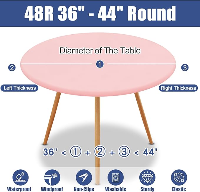 Round Spandex Tablecloth, Elastic Fitted Waterproof Tablecloths - Image 8