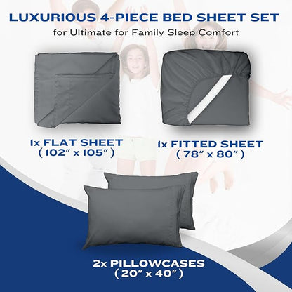 DREAMCARE Full Size Sheets – 4 pcs Cooling Sheets – up to 21” Deep Full Sheet - Image 8