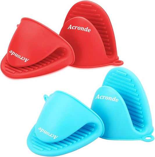 2 Pairs Mini Oven Gloves Silicone Heat Resistant Cooking Pinch Mitts Potholder by Acronde