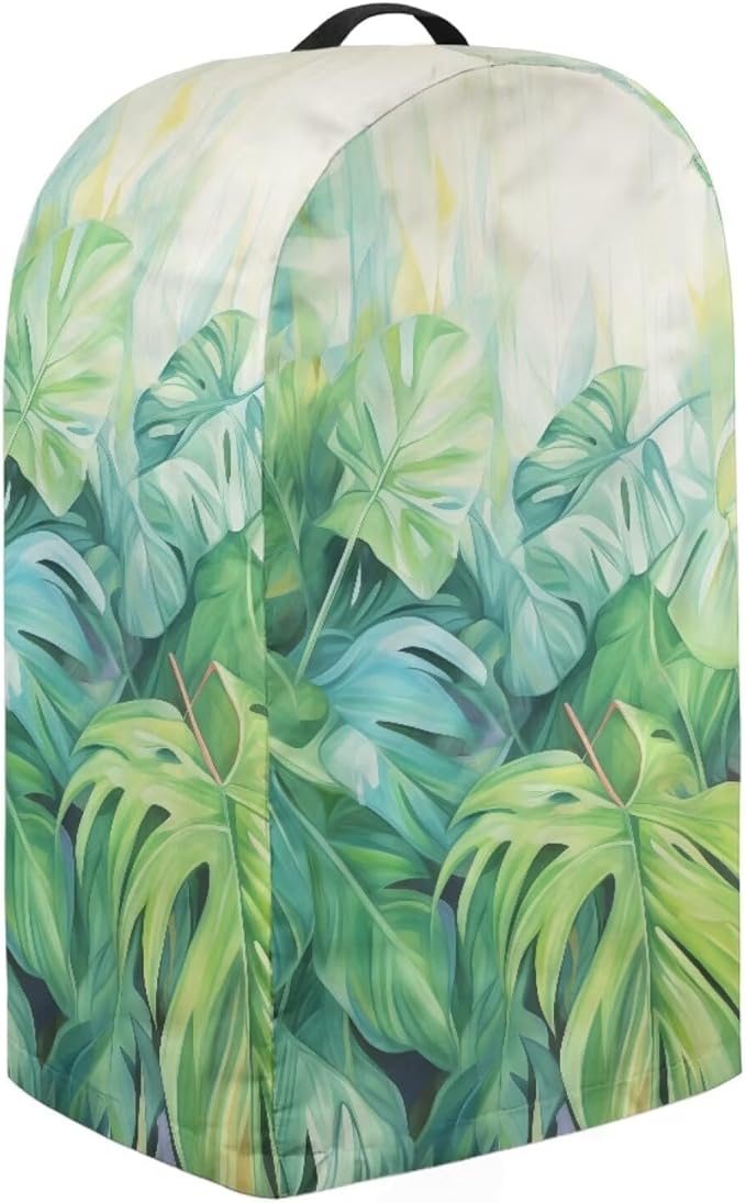 Green Palm Leaf Print Blender Dust Cover - Image 4