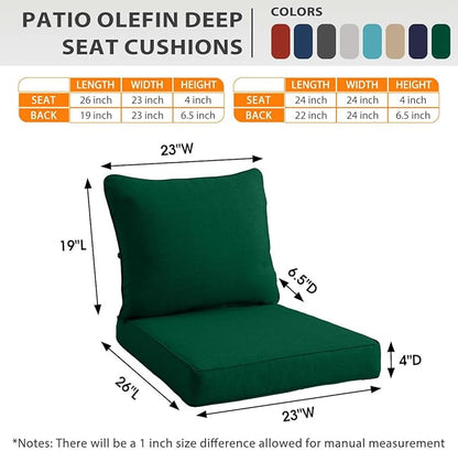 Sundale Outdoor Olefin Deep Seat Cushion Set of 2, Patio Chair Cushion and - Image 5