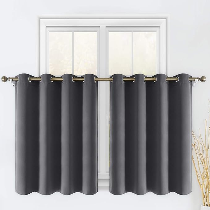 HOMEIDEAS Blackout Curtains for Bedroom 36 Inch Length 2 Panels Set Room by HOMEIDEAS