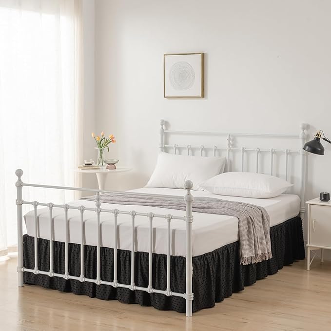 Tufted Dot Bed Skirt Full Size Ruffled Bed Skirt - Image 7