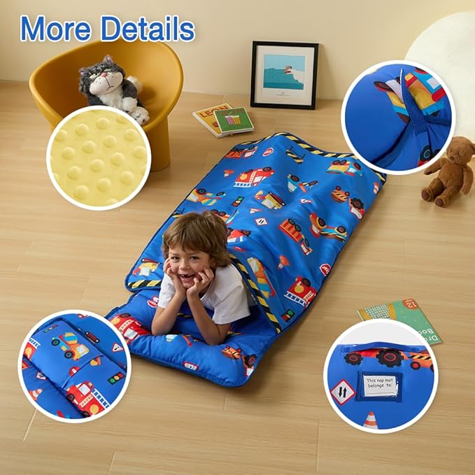 beeweed Toddler Nap Mat, Rollup Design Kid Sleeping Mat - Image 2
