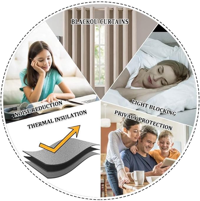 MIULEE 100% Blackout Linen Textured Curtains - Image 7