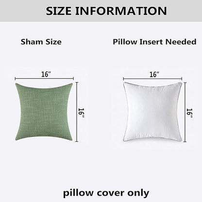 Kevin Textile Set of 2 Sage Green Pillow Covers 16 x 16 Inch Spring Farmhouse - Image 6