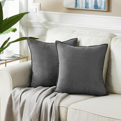 Fancy Homi 2 Packs Dark Gray Decorative Throw Pillow Covers 18"x18", Modern - Image 6