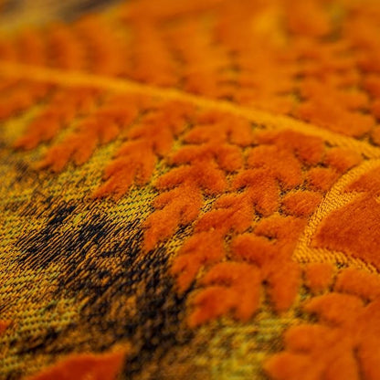 Alerfa 18 x 18 Inch Orange Square Maple Leaf Pillow Embroidery Cut Velvet - Image 6