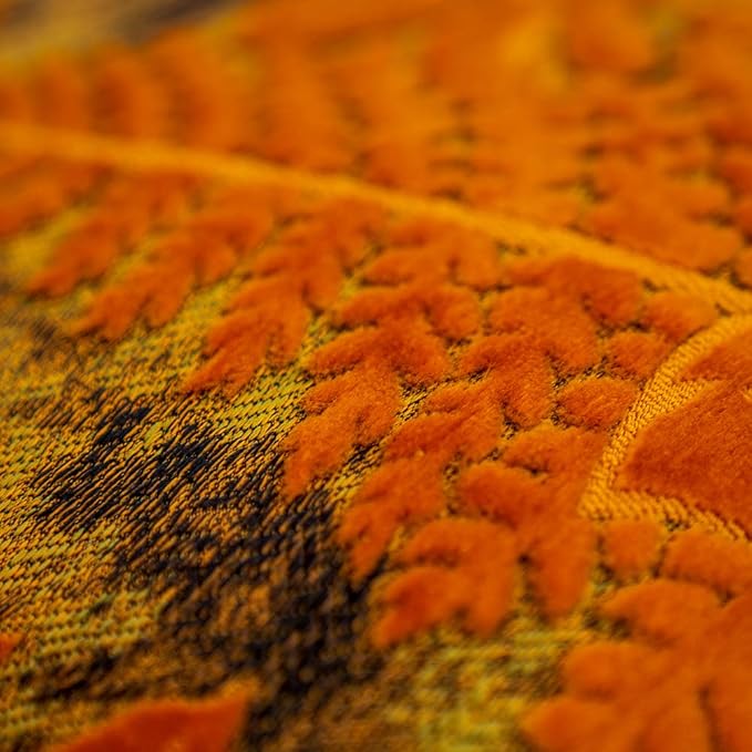 Alerfa 12 x 20 Inch Orange Rectangle Maple Leaf Pillow Embroidery Cut Velvet - Image 6