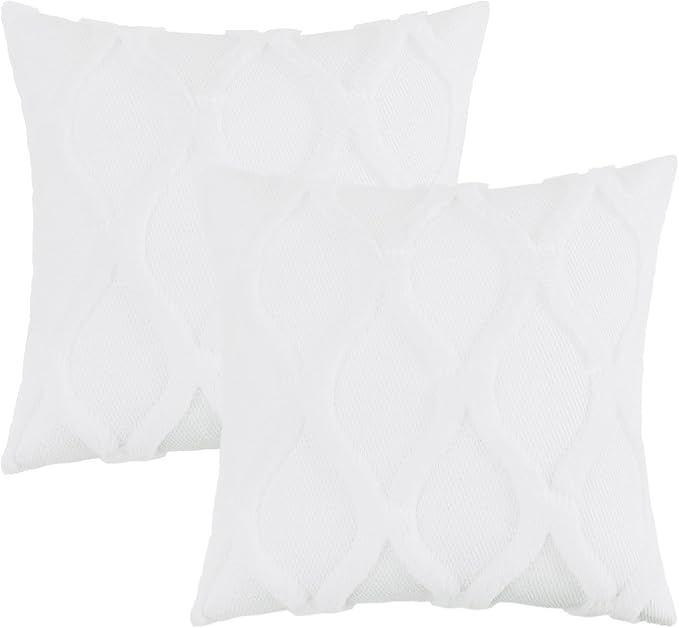 decorUhome Throw Pillow Covers 20x20 Inch Set of 2, Soft Plush Faux Fur Wool - Image 7