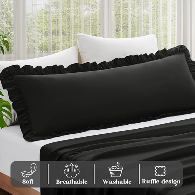 KKJIAF Ruffle Body Pillow Cases Set of 1, Ruffled Pillow Covers - Image 2