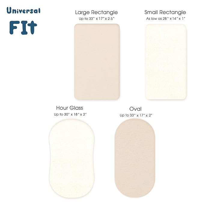 GRSSDER Stretchy Ultra Soft Fitted Bassinet Sheet 2 Pack, Universal Fit - Image 4