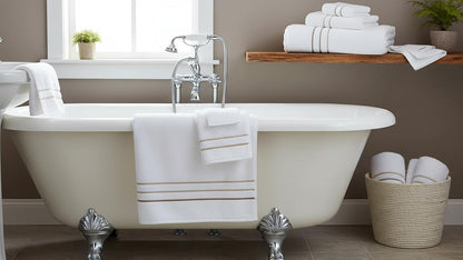 bath towels set for bathroom – luxury 6-piece showing dimensions