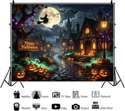 12x8ft Halloween Backdrop Haunted House Halloween Backdrops for Photography