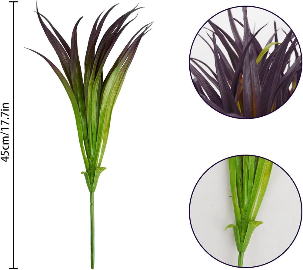 32 Pcs Artificial Grass Fake Grass Plants 17.3in Outdoor Plants UV Resistant ...