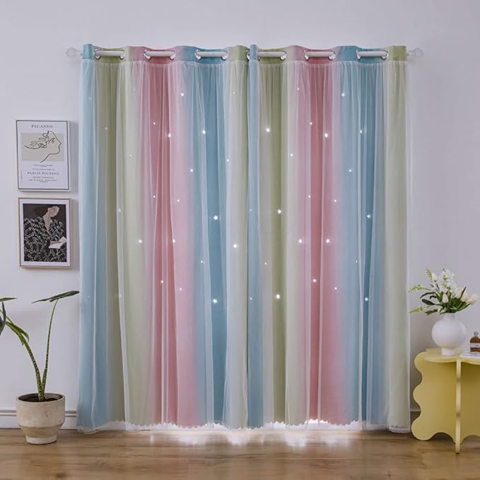 Ombre Rainbow Blackout Curtains - Image 6