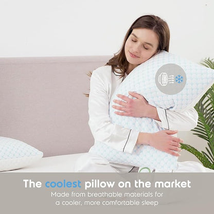 Nestl Cooling Pillow for Sleeping 1 Pack, Luxury Shredded Memory Foam Pillows - Image 6