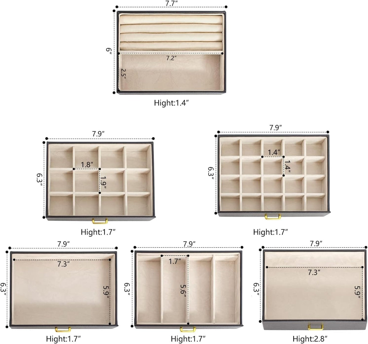 akozlin 6-tier jewelry box organizer 5 drawers storage, package contents