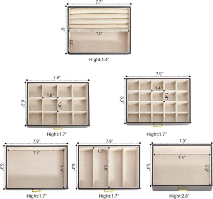 akozlin 6-tier jewelry box organizer 5 drawers storage, package contents