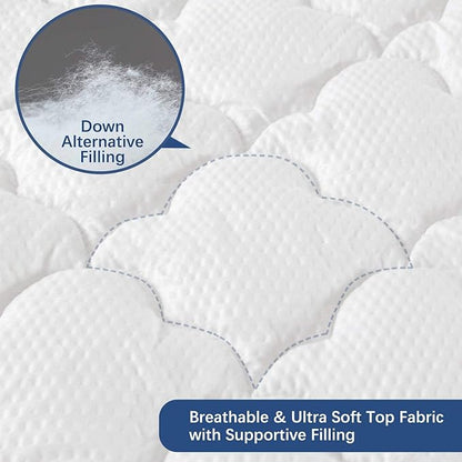 Twin Air Mattress Pad Sheets Cover, Air Mattress Topper Protector Plush Quilted - Image 2