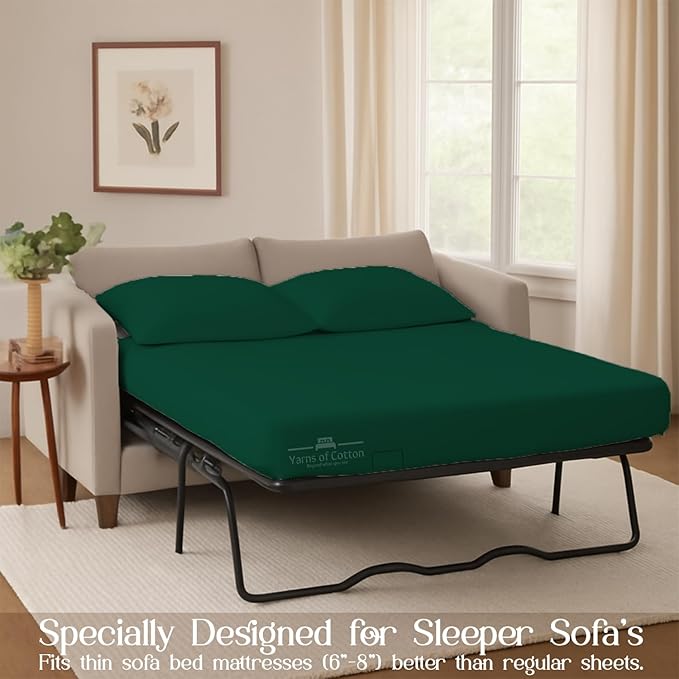 Sleeper Sofa 4 Piece Bed Sheet Set Premium Quality 100% Cotton 500 Thread Count - Image 3