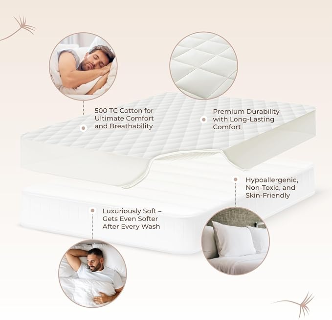 100% Cotton Organic Mattress Pad - Image 3