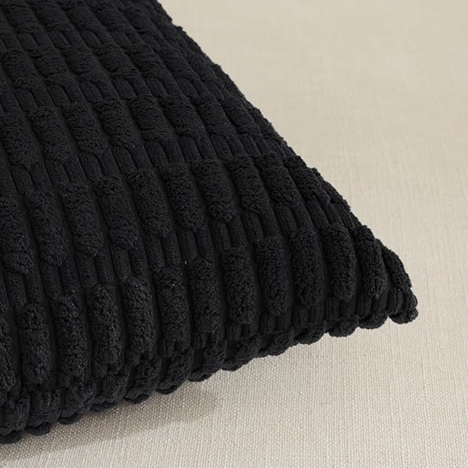 Fancy Homi 4 Packs Boho Black Decorative Throw Pillow Covers 14x14 Inch - Image 4