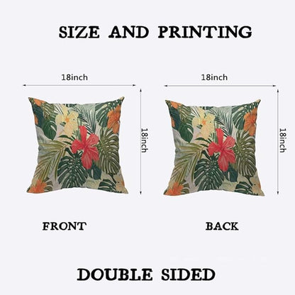 TKS MITLAN Hibiscus Flowers Pillow Cover 18x18 inch Summer Colorful Hawaiian - Image 2