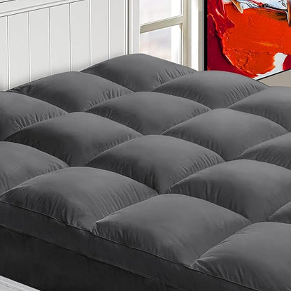 Mattress Topper King for Back Pain, Extra Thick Mattress Pad Cover, Plush by CHOPINMOON