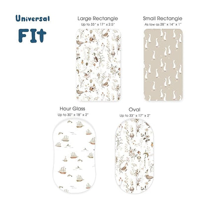 GRSSDER Stretchy Ultra Soft Fitted Bassinet Sheets 3 Pack, Universal Fitted - Image 5